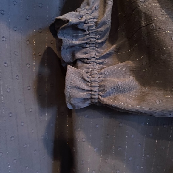 J.Crew Factory SZ L Navy Sparky V Neck Blouse! - Picture 4 of 9